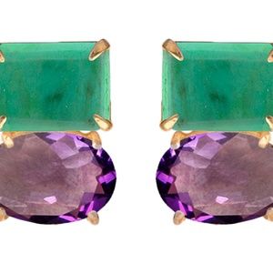 Amethyst & Chrysoprase Buttons